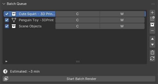 Batch queue list with multiple objects